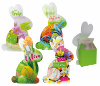 Geschenkbox 3D Ostern 10,5x3,5x18cm - 4fach sortiert...