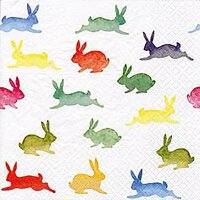 Servietten 33x33cm 20 St. Colorful Rabbits