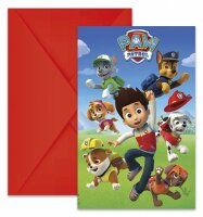 Einladungen Paw Patrol mit Umschlag, 6 Stück