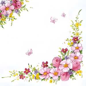 Serviette 33x33cm 20 St.Cute Flowers