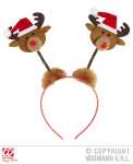 Haarreif Rentier mit Weihnachtsmannmütze