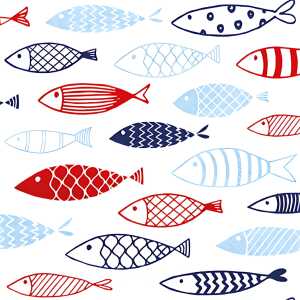 Serviette 33x33cm 20 St. Fish on Tour - Home-Fashion