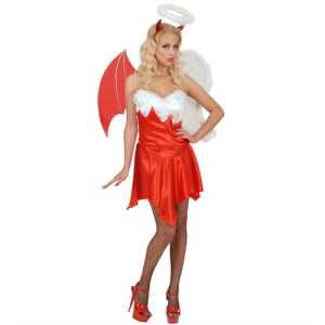 Kostüm Engel/Teufelchen Gr.M, Kleid, Flügel und - Kopfschmuck