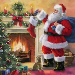 Servietten 33x33cm 20 St. Santa placing Presents
