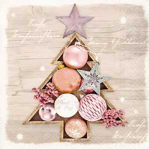 Serviette 33x33cm FSC-Mix 20 St., Framed baubles