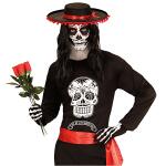 Shirt Totenkopf Gr. M/L schwarz-weiß, langarm