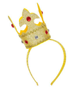 Haarreif mit Minikrone gold, mit Edelsteinen