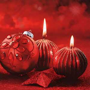 Servietten 33x33cm 20 St. Glittering Red Candles