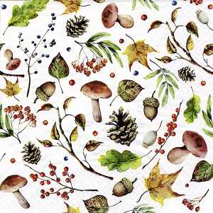 Servietten 33x33cm 20St. Autumn Forest white