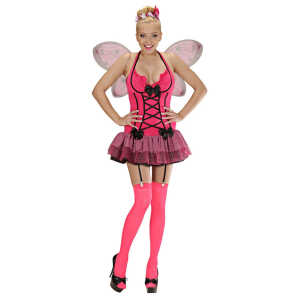 Kostüm Sexy Schmetterling Gr.S Kleid m Strapsen Flügel,Haarkamm Blume