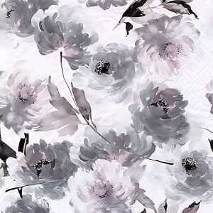 Servietten 24x24cm 20 St. Summer Roses anthrazit