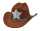 Mini Cowboyhut braun mit Sheriffstern