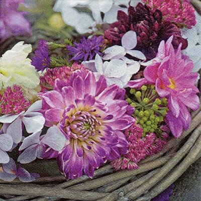 Servietten 24x24cm 20St. Flores Purpura en Guirna.