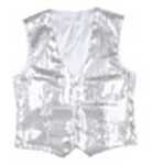 Pailettenweste Männer silber, M
