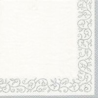 Servietten 24x24cm 20 St. Romantic Silver-White