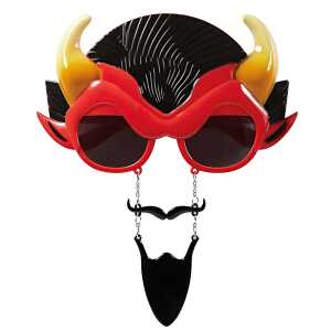 Brille Teufel mit Schnurr- und Kinnbart