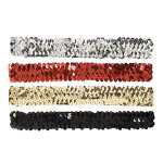 Haarband aus Pailetten 4 Farben sortiert D21cm, Gummizug