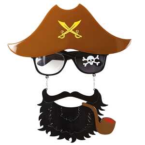 Brille Piratenkapitän mit Bart