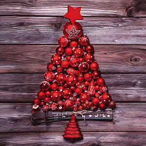 Servietten 33x33cm 20 St. Red Christmas Tree