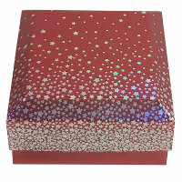 Geschenkbox rot FSC-Mix mit Sternen 15x15x8cm - Idena