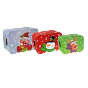 Geschenkboxen 3er FSC-Mix Rentier Schneemann Santa