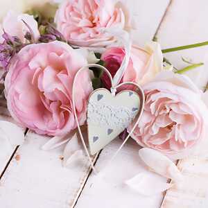 Servietten 20er 33x33cm Pivoines avec Coeur - ti-flair