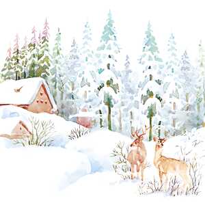 Serviette 33x33cm FSC-Mix 20 St., Winter Scene