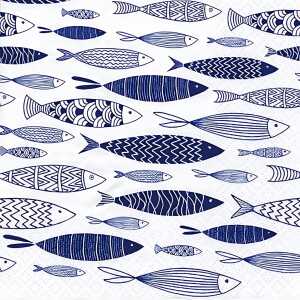Servietten 33x33cm 20St. Shoal of Blue Fish