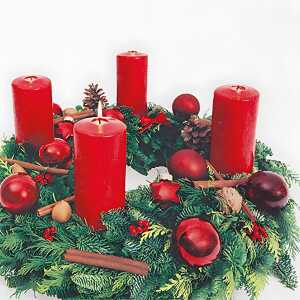 Serviette 33x33cm 20 St.Advent Wreath