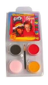 Motivschminke Deutschland 3 Farben, Pinsel