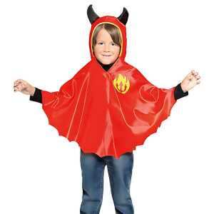 Kinderkostüm Teufel Umhang mit Kapuze