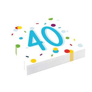Motivserviette 33x33 Geburtstag Zahl 40 CONFETTI BIRTHDAY 9906763
