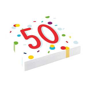 Motivserviette 33x33 Geburtstag Zahl 50 CONFETTI BIRTHDAY 9906764