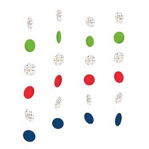 Deko Hänger 130cm 4er Konfetti Party - aus Papier, Amscan