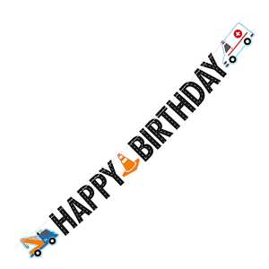 Partykette 180x15cm On The Road Birthday Zahlen zum Angeben d Alters