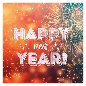 Servietten 20er FSC-Mix 33x33cm Happy New Year - kompostierbar, Procos
