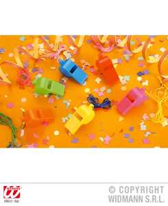 Trillerpfeifen 4er Set 4 Farben sort.
