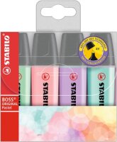 STABILO BOSS ORIGINAL Pastel 4er Etui rosiges Rouge...