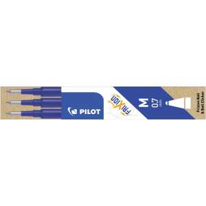 PILOT Tintenrollermine FriXion BLS-FR7 - 0,4 mm, blau, 3er Pack