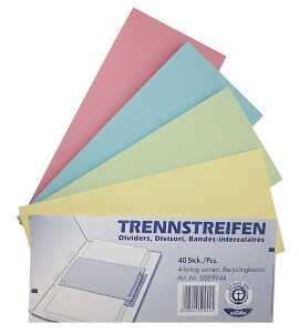 Q-Connect Trennstreifen - 190 g/qm Karton, sortiert, 40 Stück