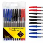 Idena Kugelschreiber 10St Schreibfarbe Ro/Bl/Schw