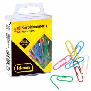 Idena Büroklammern 120St. kunststoffummantelt bunt