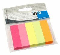 Haftnotizen 15x50mm 5 Neonfarben a 100 Blatt