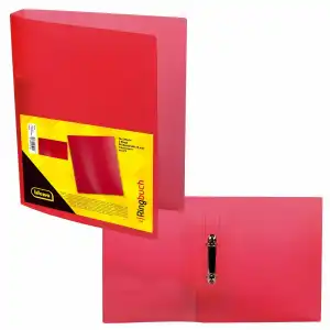 IDENA Ringbuch A4 2 Ringe PP Idena rot 35mm, transluzent