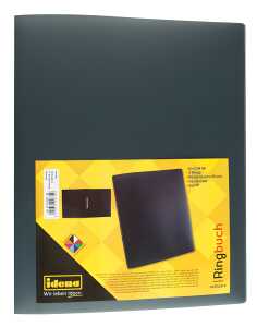 IDENA Ringbuch A4 2 Ringe PP Idena schwarz 35mm, transluzent
