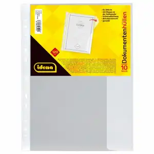 Idena Dokumentenhülle A4 10 Stück, genarbt, 120µ