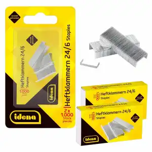 Idena Heftklammern 24/6 2 X 1.000 Stück, verzinkt