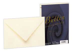 Briefumschlag C6 Bütten 25 Stück,gefüttert Ivory