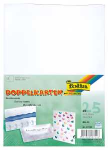 Briefkarte A6 hoch 25ST weiß FOLIA 8759 doppelt 190g