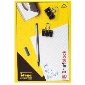 Idena Briefblock FSC-Mix A4 kariert, 70g/m²,50 Bl. - kopfgeleimt
